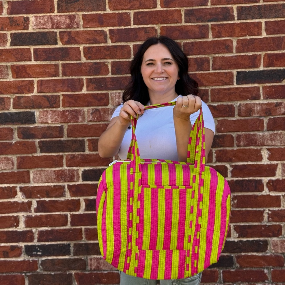 Vibrant Striped Duffel Bag